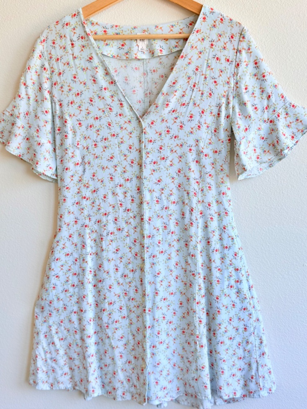 Gap Ditsy Floral Short Sleeve Dress Relaxed Small Cottagecore